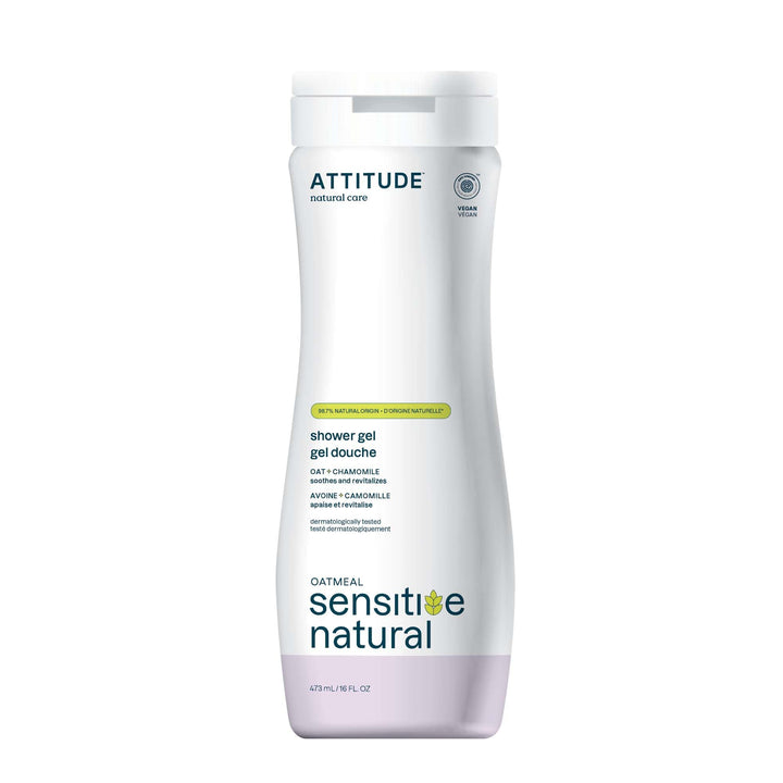ATTITUDE Sensitive Skin, Hypoallergenic Soothing & Calming Body Wash, Chamomile, 16 Fluid Ounce