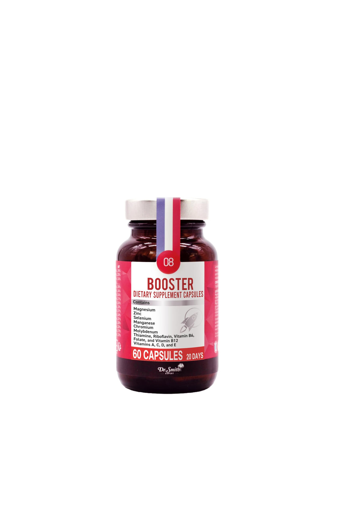 DR.SMITH EXPERT Booster Complex - Zinc, Selenium, Chromium, Marine Magnesium, Vitamin B and C - Clean Natural Ingredients - Energy Booster, Stress Reliever.
