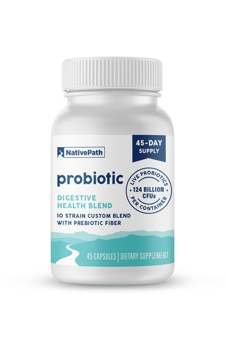 NativePath Daily Probiotic, 10-Strain Custom Blend Probiotics Supplement for Men and Women, 82 Billion CFUs - 45 Count