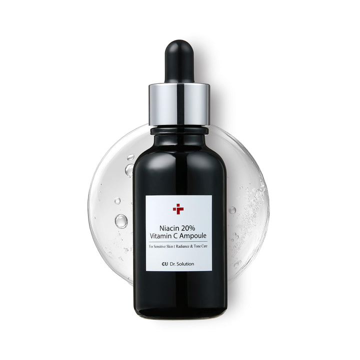 CU Dr. Solution Niacinamide 20% Vitamin C Ampoule – Korean Skin Care with Niacinamide, Glutathione, Hyaluronic Acid, Adenosine, Panthenol for Skin Elasticity and Moisturizing, 30g (1.01 Fl. Oz)