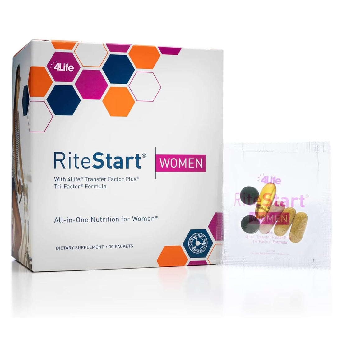 4Life RiteStart Women - Daily Nutritional Pack Supports Immune System Health - Daily Supplement Formula with Zinc, Vitamin C, Biotin, Iron, and Selenium - 1 Box (30 Packets)