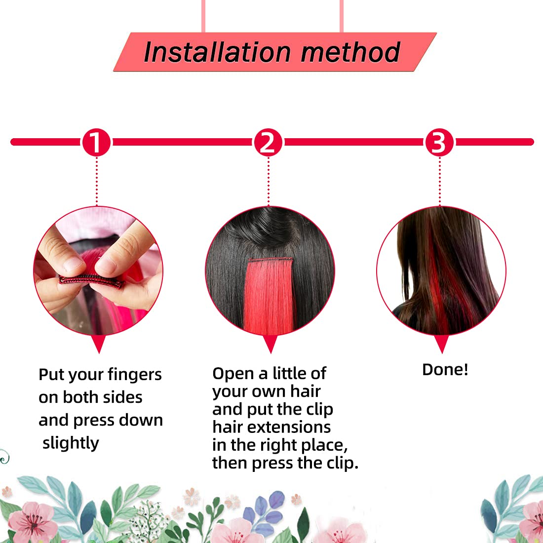 RINBOOOL Purple Hair Extensions Clip in, 22 Inch 10 Pieces Long Straight Colored, for Kids Girls Women Highlight Party, Synthetic