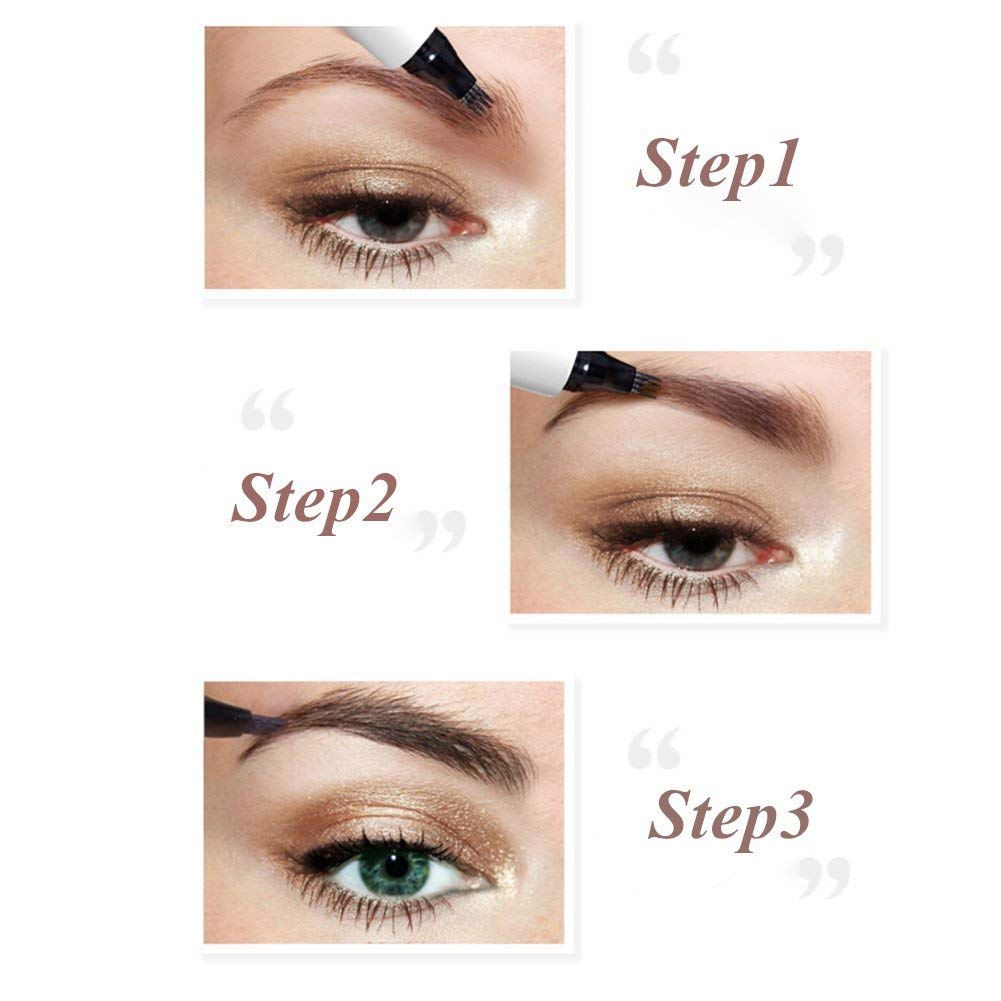 Eyebrow Tattoo Pen - iMethod Microblading Eyebrow Pencil with a Micro-Fork Tip Applicator Creates Natural Looking Brows Effortlessly and Stays on All Day, Dark Grey