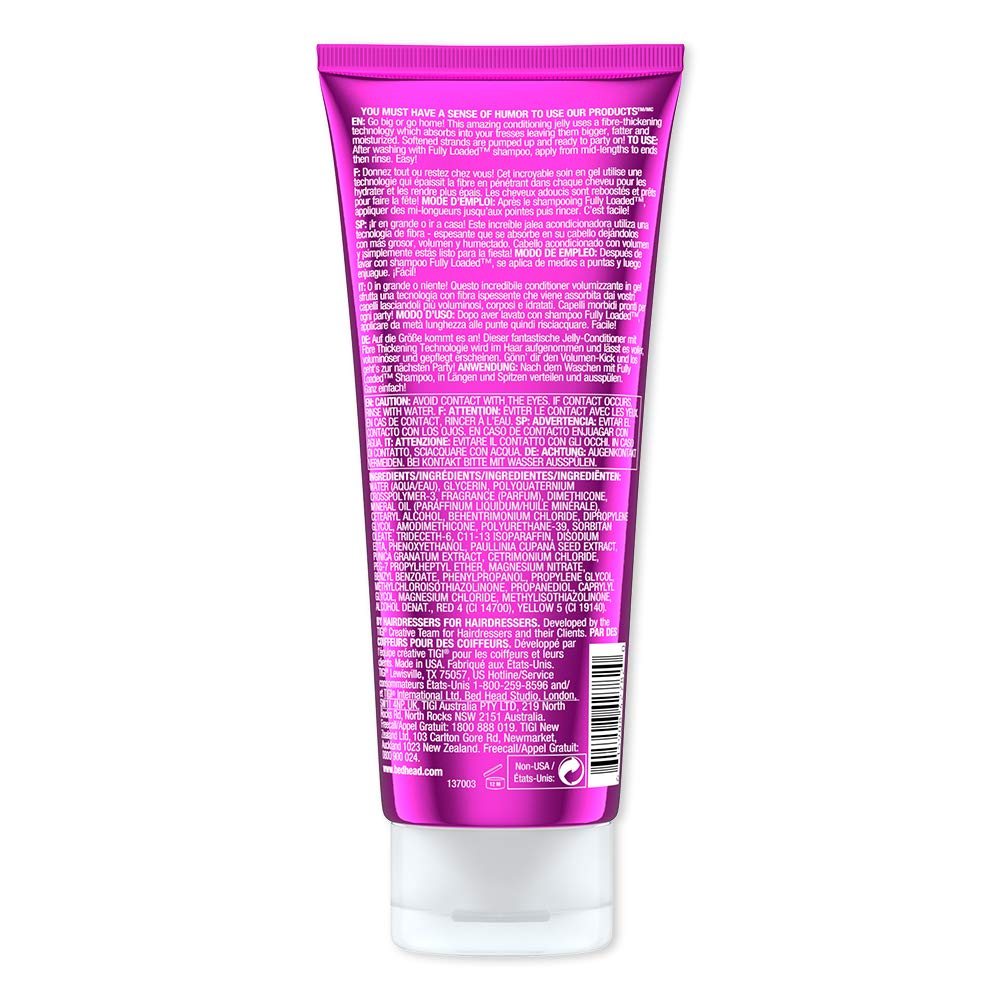 TIGI Bed Head Fully Loaded Volume Jelly Conditioner for Fine Hair; safe for coloured hair, 200 ml
