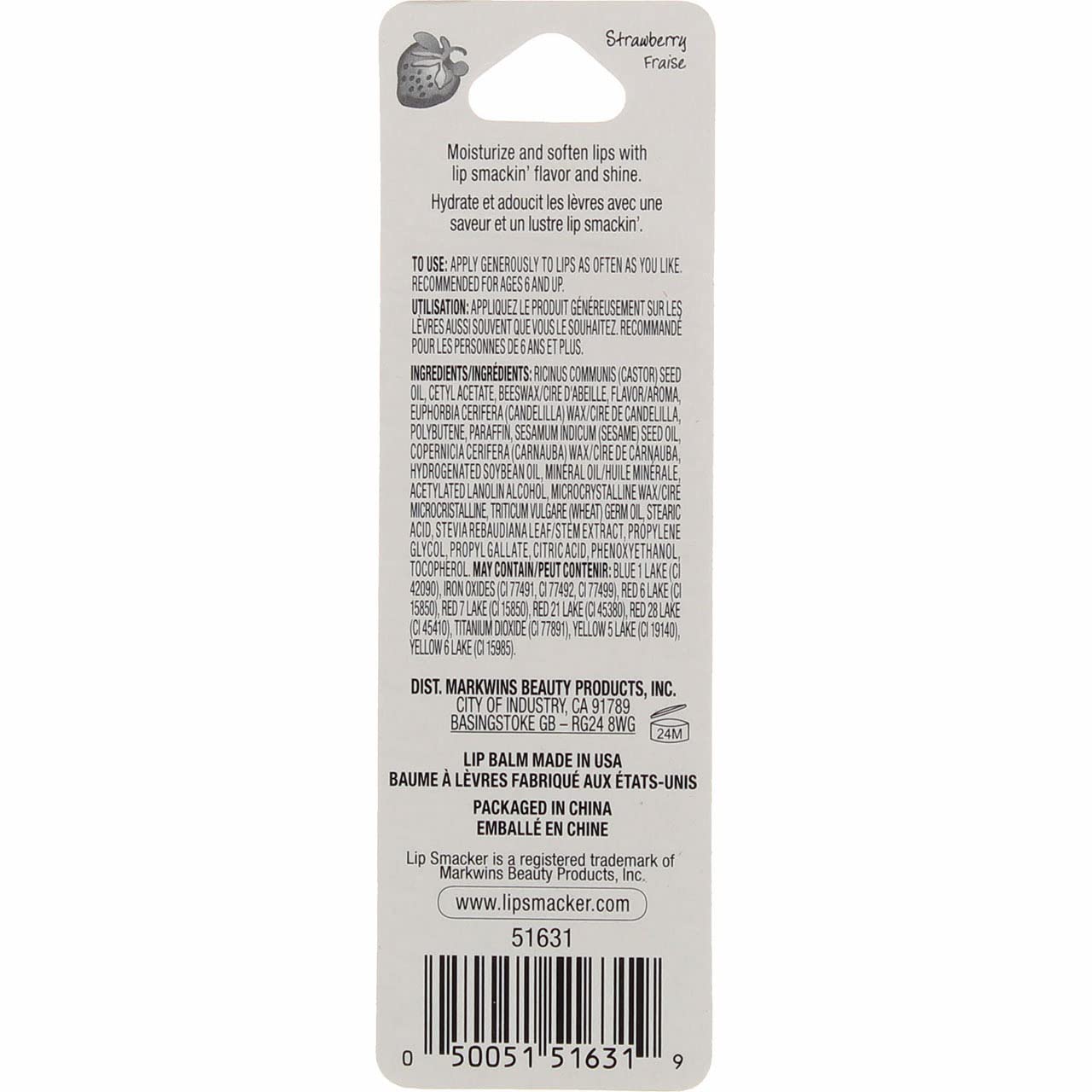 Lip Smacker Strawberry Lip Balm, 0.14 oz (Pack of 2)