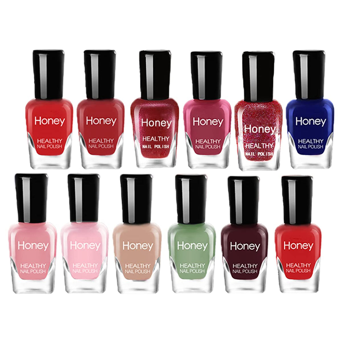 Tophany Non Toxic Nail Polish Set, Easy Peel Off and Fast Dry Nail Polish Set for Pack, Eco Friendly and Organic Water Based Nail Polish for Women,Teens(12 Bottles, 5ML)