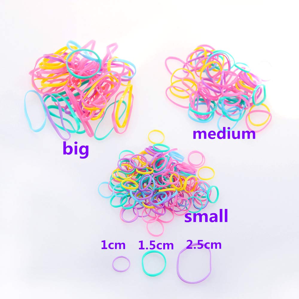 Munax Huren Multi Candy Color Baby Girl's Kids Hair Holder Hair Tie Elastic Rubber Bands 1000Pcs
