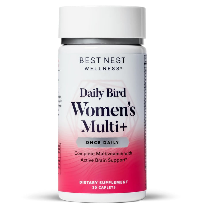 Best Nest Wellness Women's Multi Plus - Brain & Body Health Support Supplement - Gentle Iron Supplement for Energy Support - Supplement for Women with Methylated Vitamins - 30 Capsules