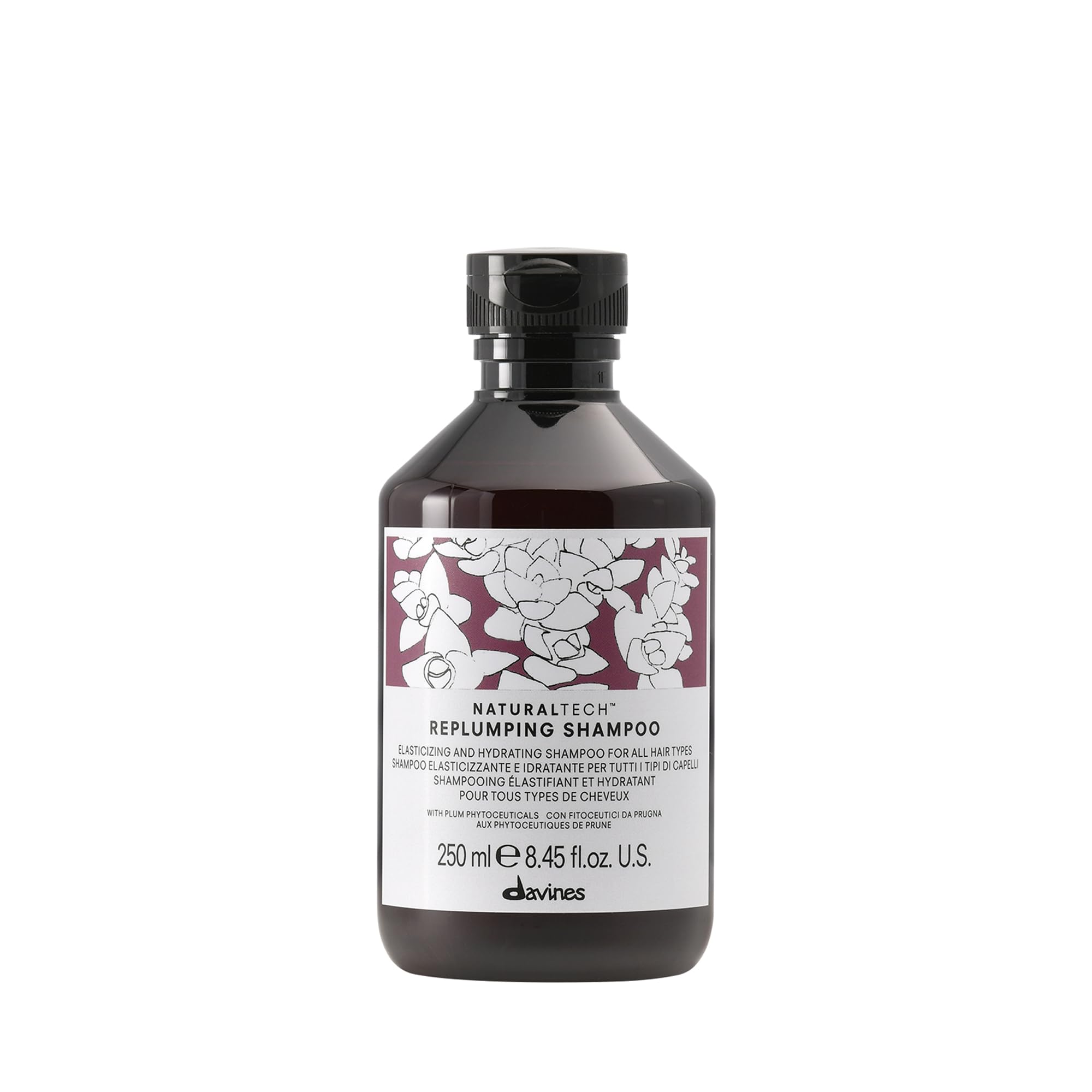 Davines Naturaltech REPLUMPING Shampoo, Gentle Cleasning To Add Hydration, Elasticity And Protection, Add Fullness, 8.45 fl. oz.