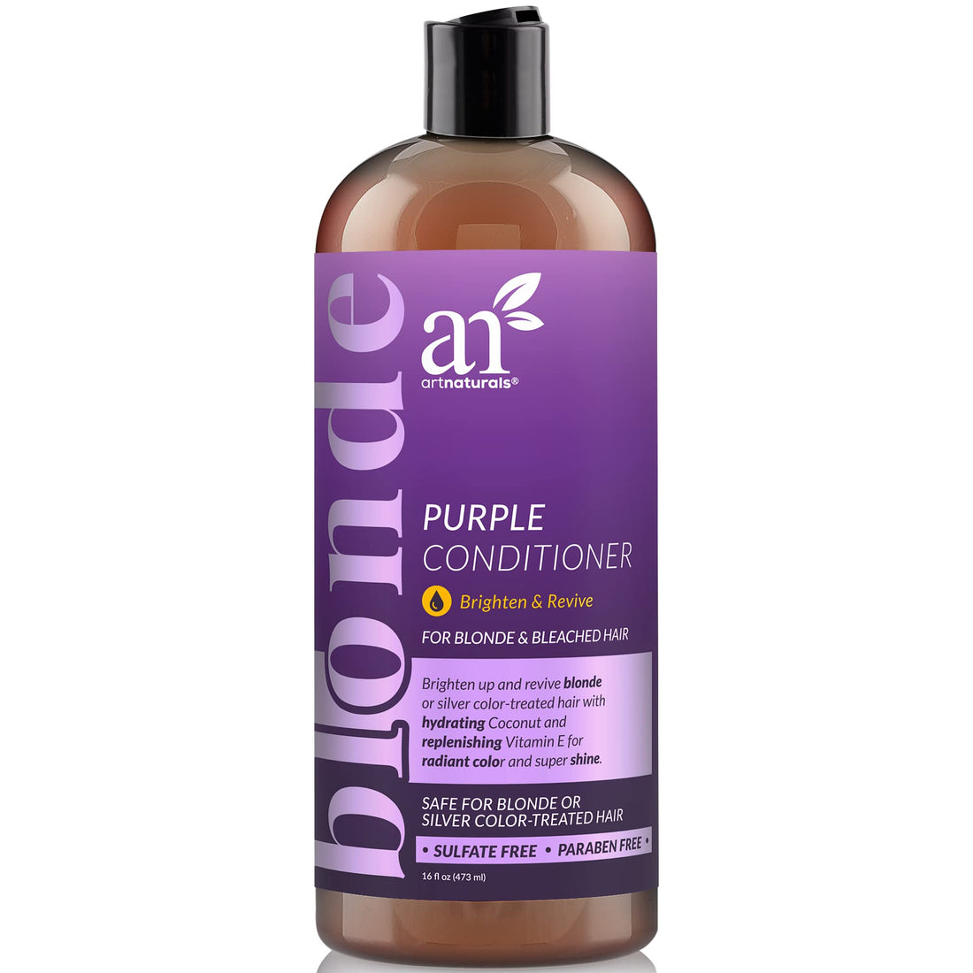 ArtNaturals Purple Conditioner for Blonde Hair â€“ (16 Fl Oz / 473ml) â€“ Protects, Balances and Tones â€“ Bleached, Color Treated and Silver Hair - Sulfate Free: Purple Conditioner