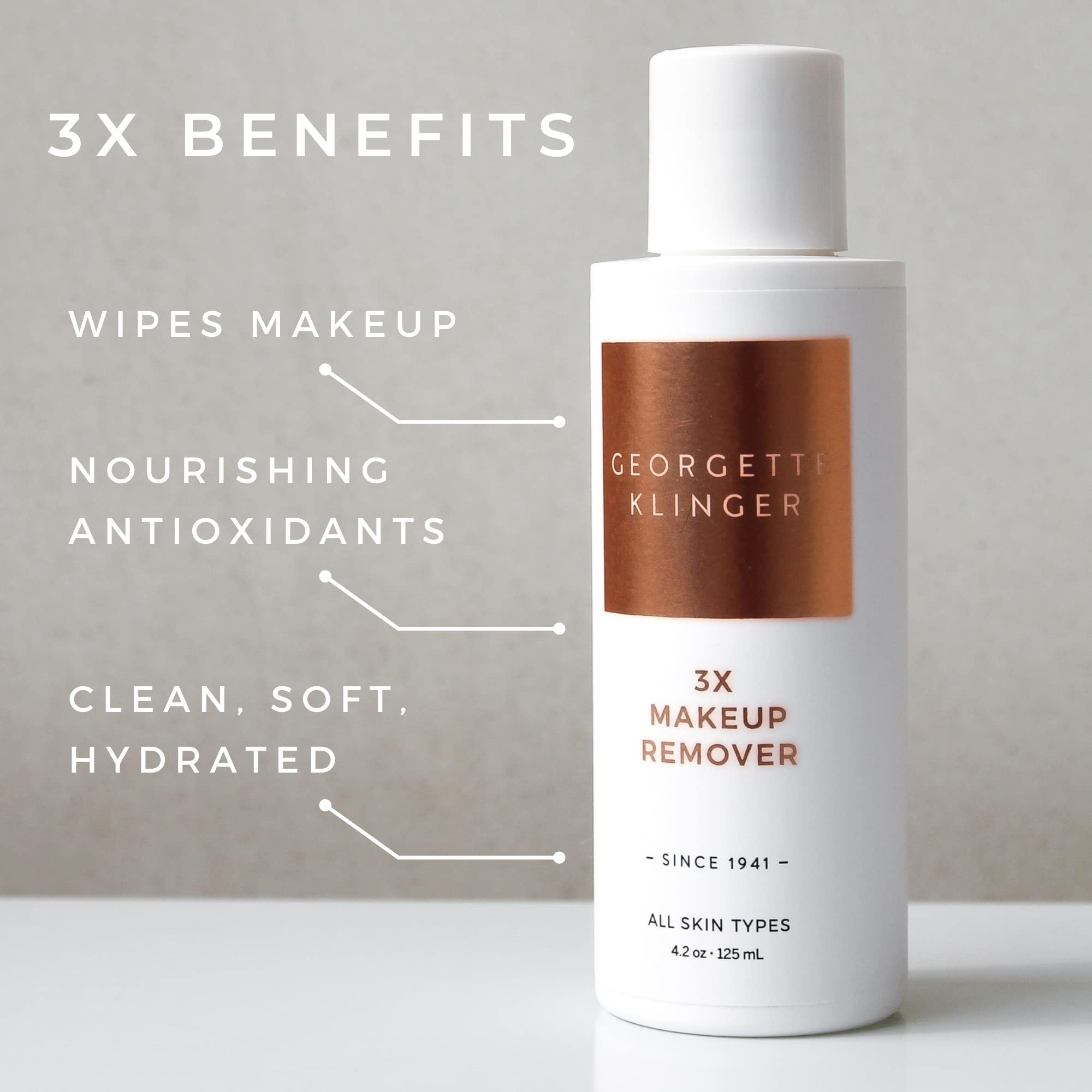 3X Makeup Remover By Georgette Klinger - Soften, Nourish & Hydrate Skin with Oil Based Remover