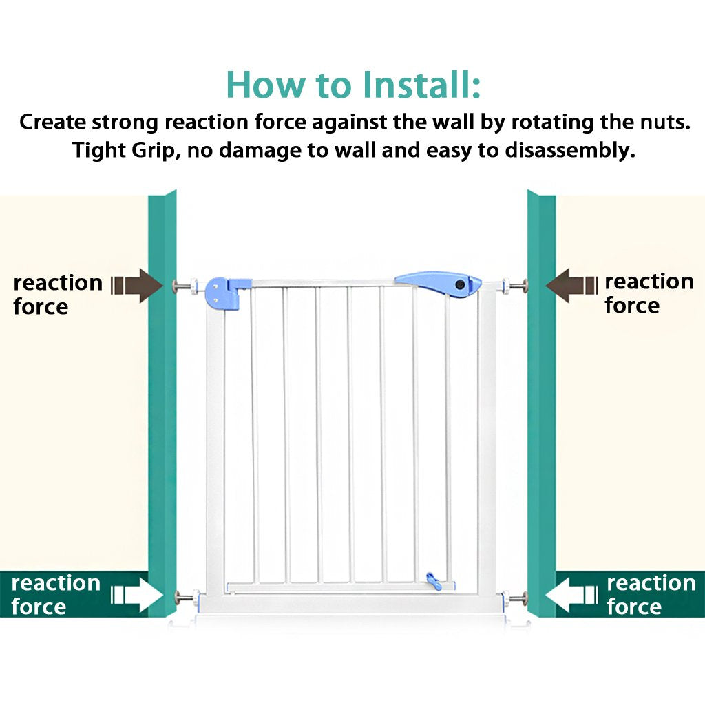 OwnMy M10 (10mm/0.39) Gate Adapters 4PCS Gate Threaded Spindle Rod Accessory Pressure Gate Replacement Parts Screw Mounted Bolts Kit for Stair Railing/Pets Doors, White