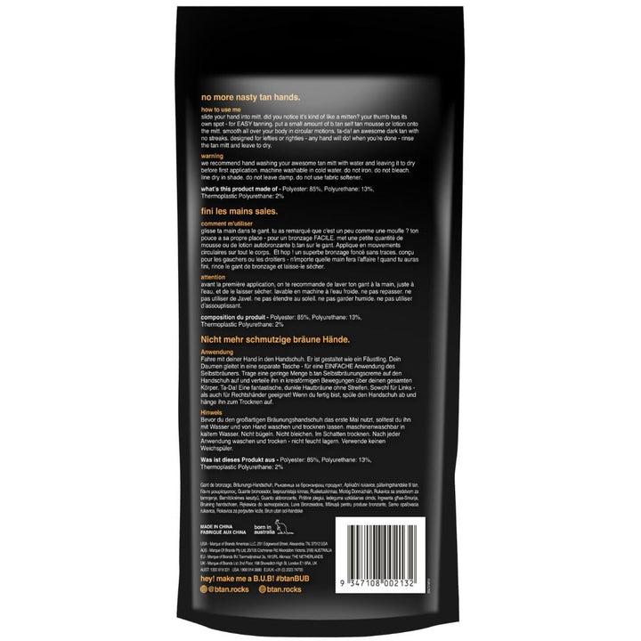 b.tan Tanning Mitt | I Don't Want Tan On My Hands Thumb Self Tanning Mitt Applicator - Evenly Apply Self Tanner Glove for a Natural, Streak-Free Bronzed Glow, For Fake Tan, Sunless Tan & Spray Tan