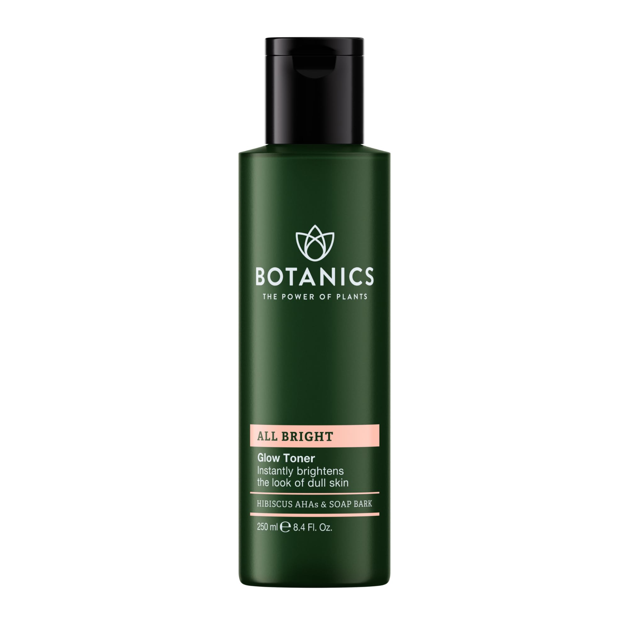 Botanics Glow Toner for Face - Enriched with Hibiscus AHA Exfoliant & Soap Bark - Non-Drying - Vegan and Cruelty-Free Face Toner for Women & Men (8.4 Fl Oz)