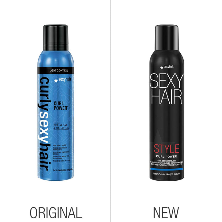 SexyHair Style Curl Power Curl Bounce Mousse, 8.5 Oz | Light Control | Tames Unruly Curls | Adds Definition and Controls Frizz