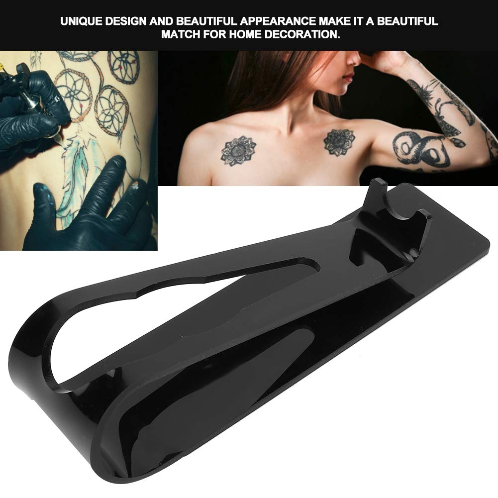 Tattoo Pigment Cup, Tray Frame Holder, Transparent Tattoo Pen Holder Tattoo Machine Holder Tool Holder for Tattoo Tattoo Machine Holder Stand for most Tattoo Machine Guns(black)