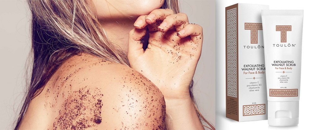 Exfoliating Scrub Face and Body; Walnut Facial Exfoliator. Great Exfoliant for Women or Men. Free Gift / No Risk