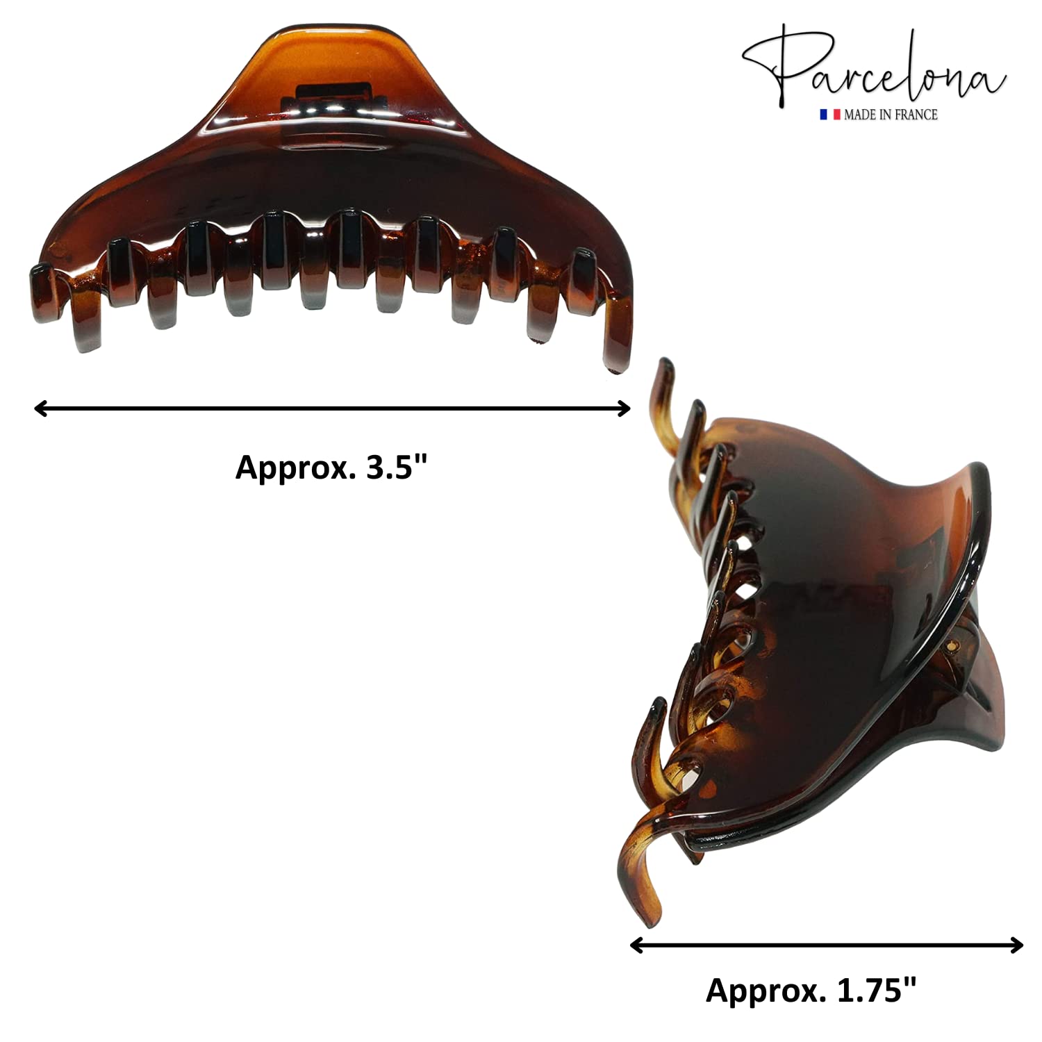 Parcelona French Boss Thin and Narrow Medium Tortoise Shell Covered Spring Jaw Hair Claw Clip Clutcher Clamp