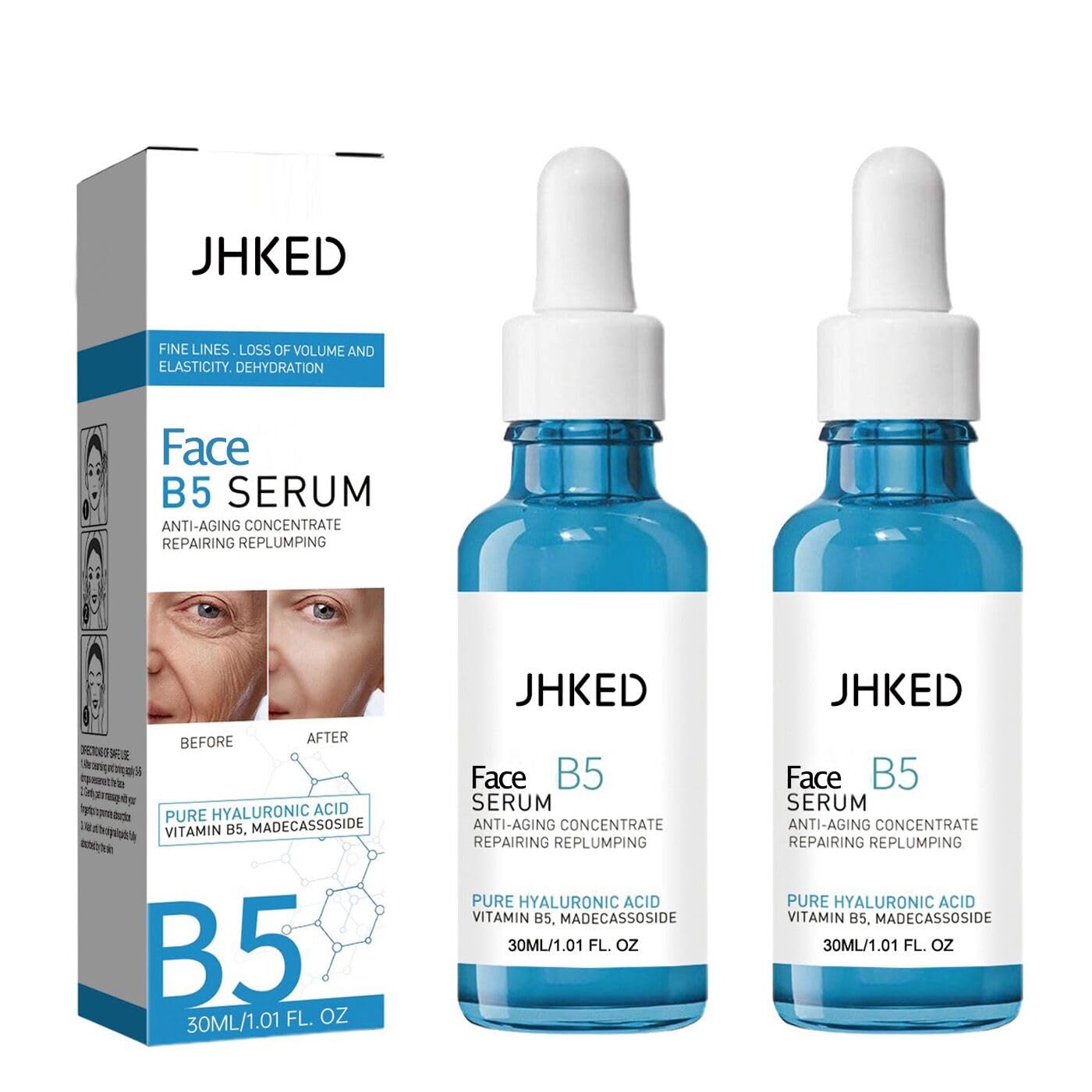 2pcs Face B5 Serum, in a Bottle Instant Face Tightening, Anti Aging Serum,Solution Facial Serum for Fade Fine Lines