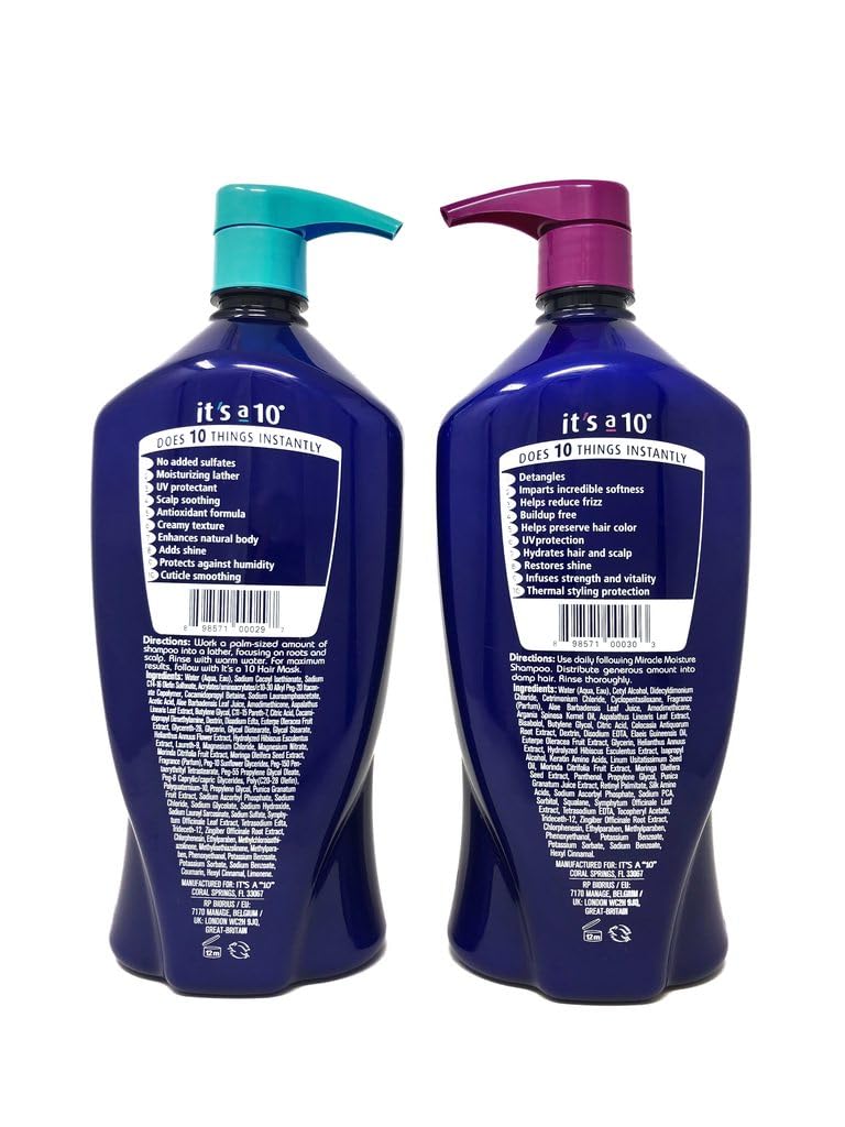 It's A 10 Miracle Moisture Shampoo 33.8 Oz & Daily Conditioner 33.8 Oz Duo.