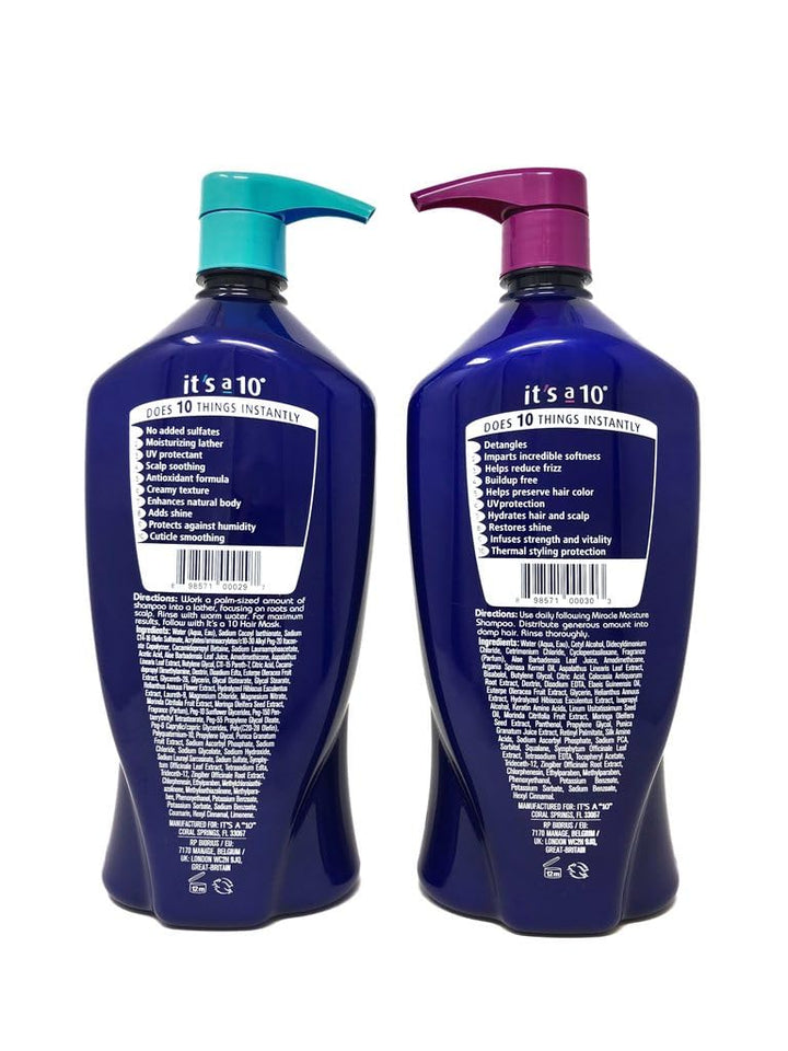 It's A 10 Miracle Moisture Shampoo 33.8 Oz & Daily Conditioner 33.8 Oz Duo.