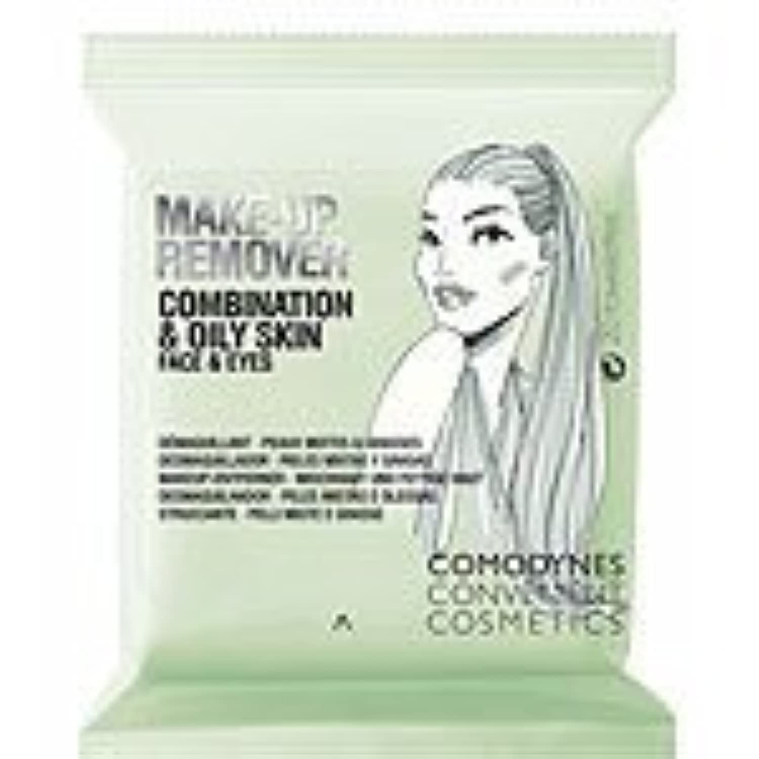 Comodynes Make-up Remover Towelettes for Combination & Oily Skin. (Pack of 20 Towelettes)