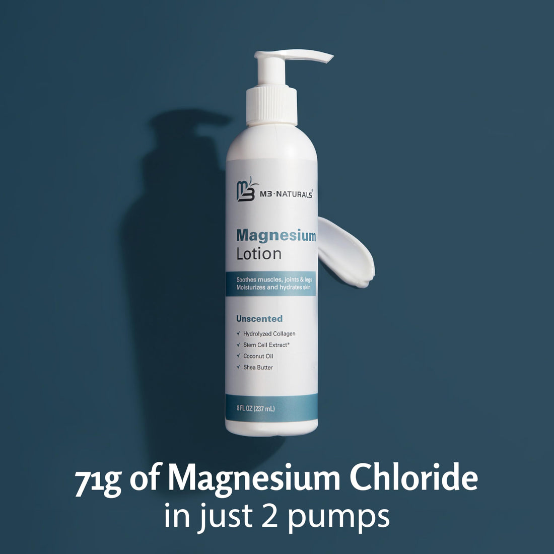 Unscented Magnesium Lotion for Sleep - Helps with Muscle Relaxation, Soothes Tired Legs, Supports Restful Nights, Moisturizes & Hydrates Skin - 8 fl oz - Magnesium Cream, Butter, Topical Magnesium