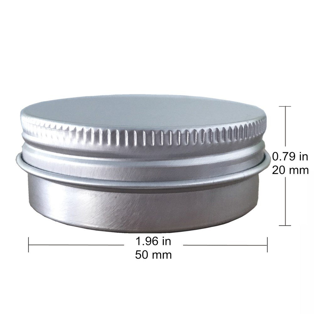 Aluminum Tin Jars, Cosmetic Sample Metal Tins Empty Container Bulk, Round Pot Screw Cap Lid, Small Ounce for Candle, Lip Balm, Salve, Make Up, Eye Shadow, Powder (12 Pack, 1 Oz/30ml)