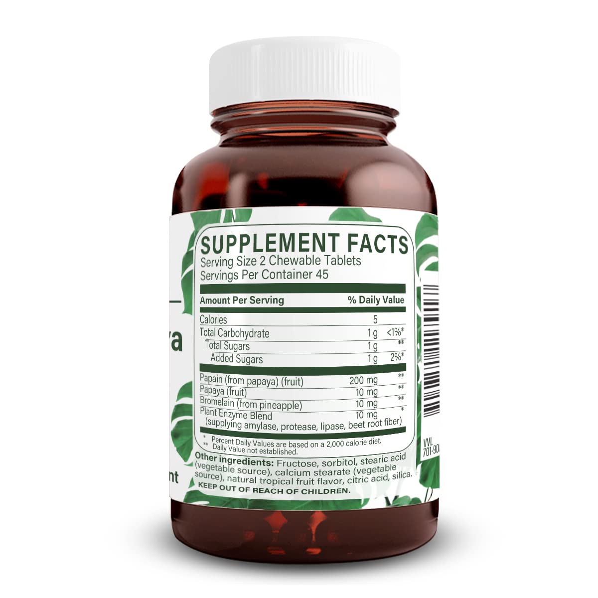 Natural Nutra Papaya Chewable Enzymes for Digestion and Body Cleanse - Supports Digestive Health, Ease Gastrointestinal Discomfort - Nutrient Absorption and Reduces Bloating - 90 Vegan Tablets