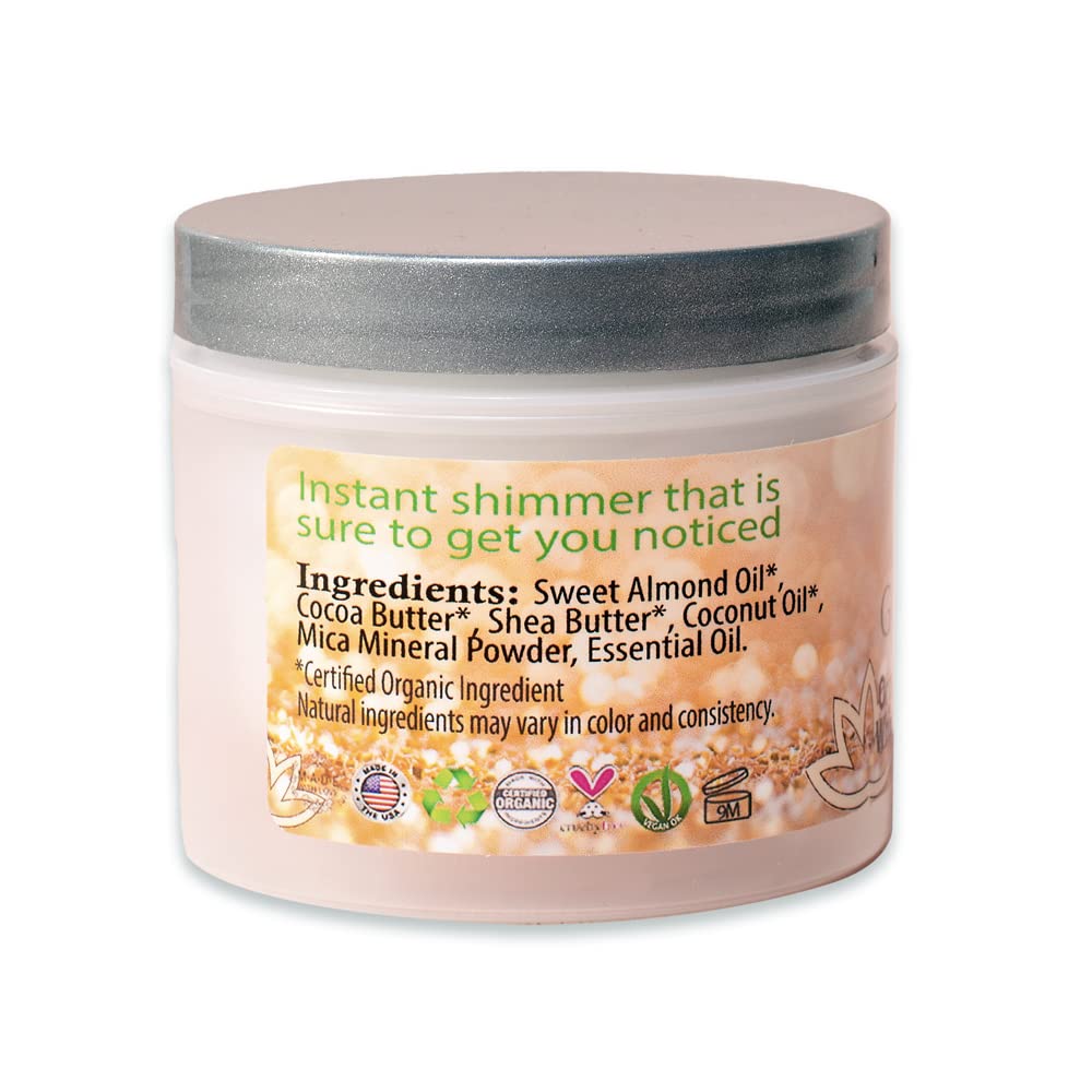Organic Bronze Shimmer Whipped Body Butter Sexy Shimmer Gives Skin a Natural Radiance (Perfect) by Glimmer Goddess