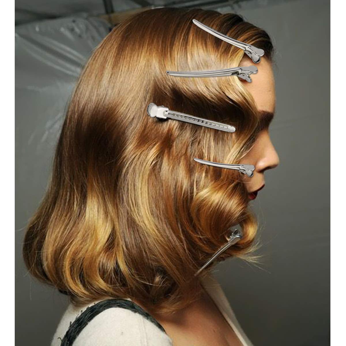 Alligator Hair Clips Metal Duck Bill Hair Clips for Styling - with Holes Professional Sectioning Clips for Salon and Women Girls Accessories Silver