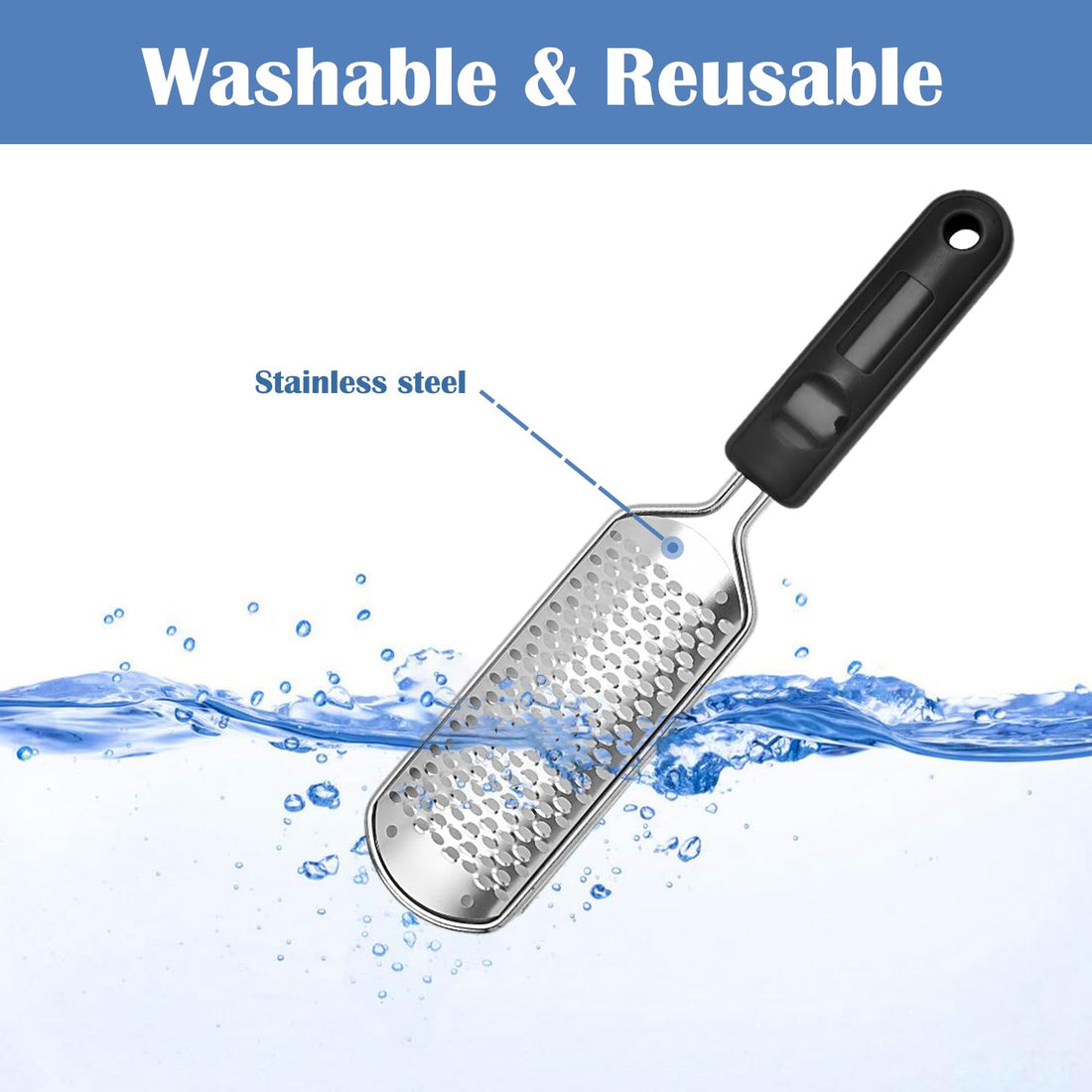 Foot Scrubber 2pcs, Callus Remover for Feet with Stainless Steel, Foot File Set of 2, Pedicure Tools, Foot Scrub Supplies
