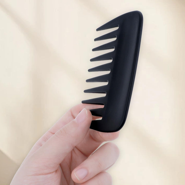 Hair Detangling Comb, 2 Pieces Mini Palm Combs Small Hair Styling Comb Anti Static Wide Tooth Comb Professional Streaker Comb Pocket Travel Combs for Men Women Thick Curly Wavy Wig Hair, Black