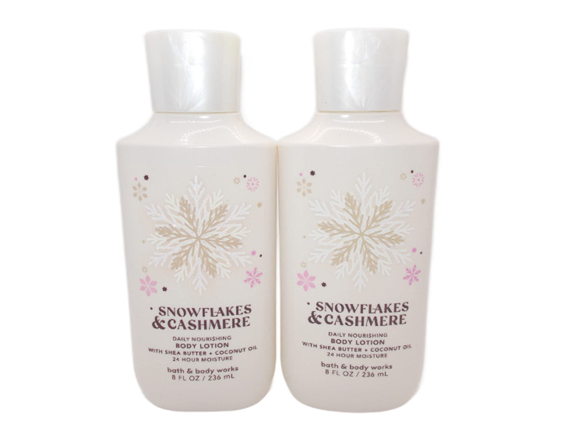 Bath and Body Works Snowflakes & Cashmere Super Smooth Body Lotion Sets Gift For Women 8 Oz -2 Pack (Snowflakes & Cashmere)