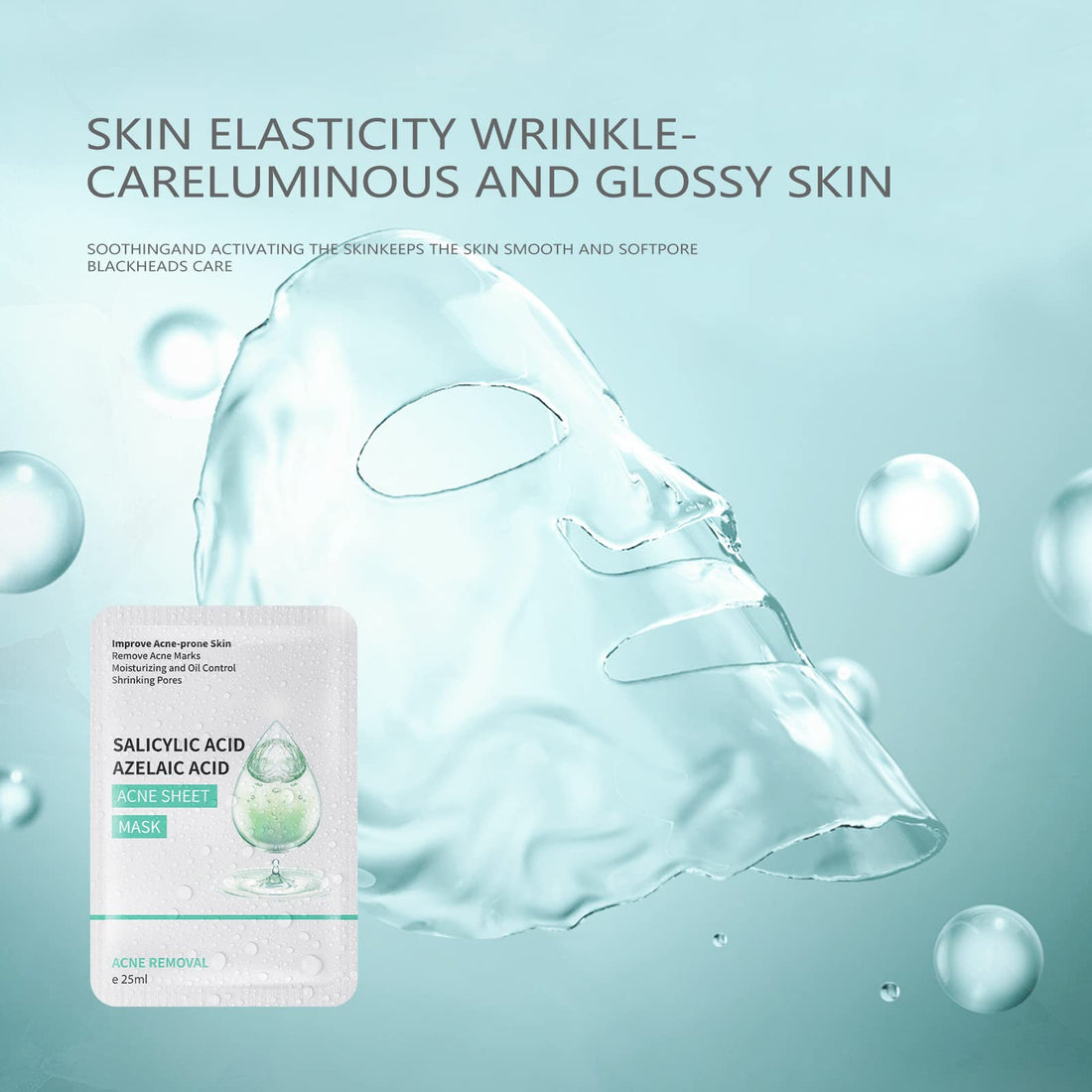 Facial Mask Anti Acne Face Masks Skin Care, Sheet Masks With Salicylic Acid Sheet For Acne Prone Hydrating Moisturizing Skincare for Scar Breakouts Pimple Beauty Oil Control Redness 10 Sheets