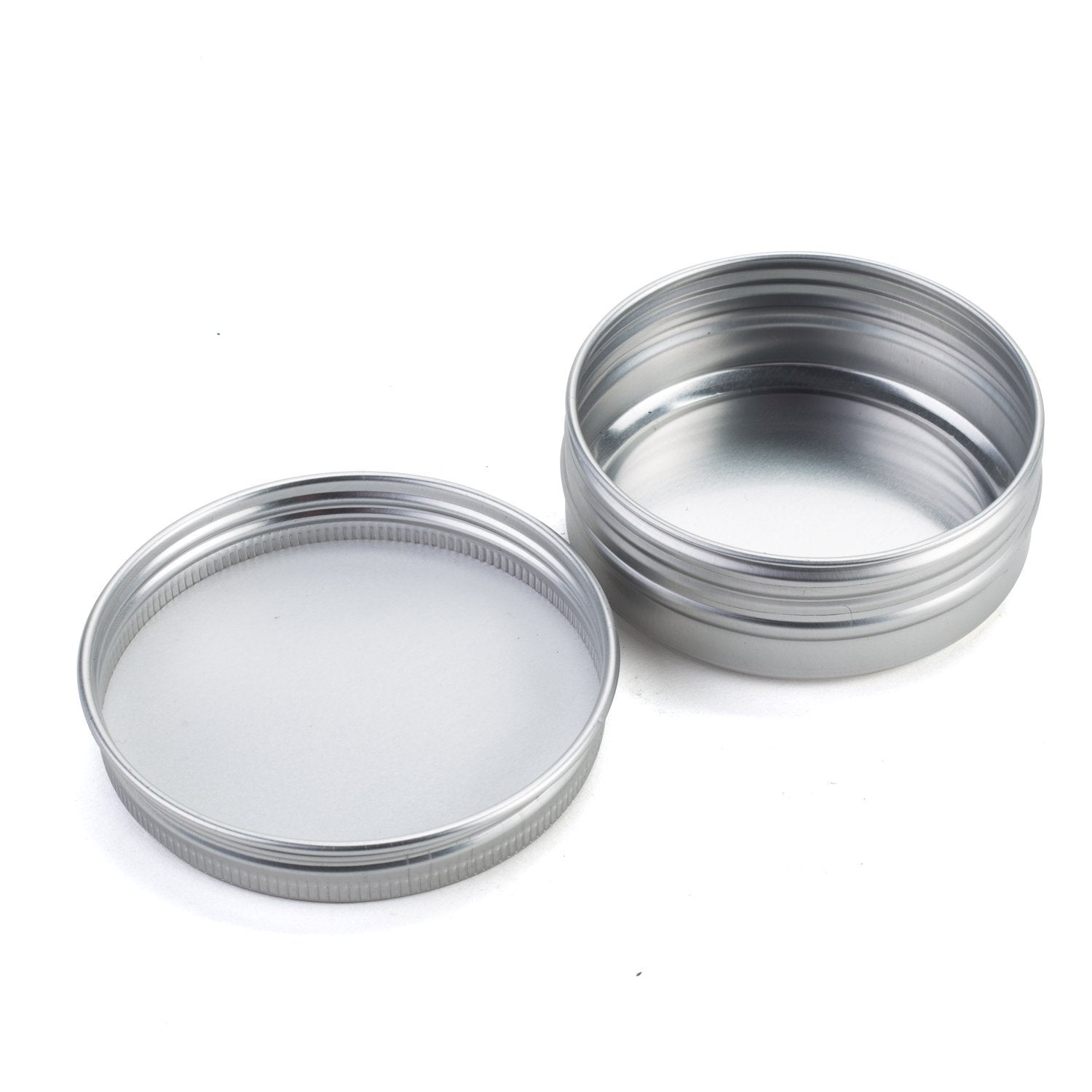 Tosnail 2 oz. Aluminum Round Lip Balm Tin Container Bottle with Screw Thread Lid - Great for Store Spices, Candies, Tea or Gift Giving, Pack of 24