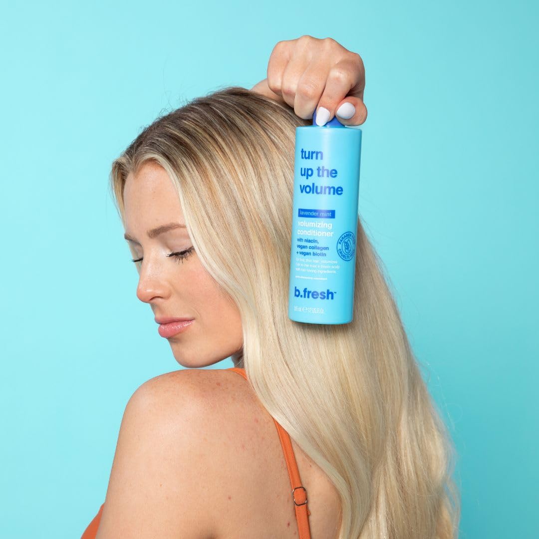b.fresh Volumizing Conditioner | Turn Up The Volume - Add Volume to Fine, Thin Hair Types, Packed with Niacin, Plant Proteins, and Biotin for Growth, 12 Fl Oz