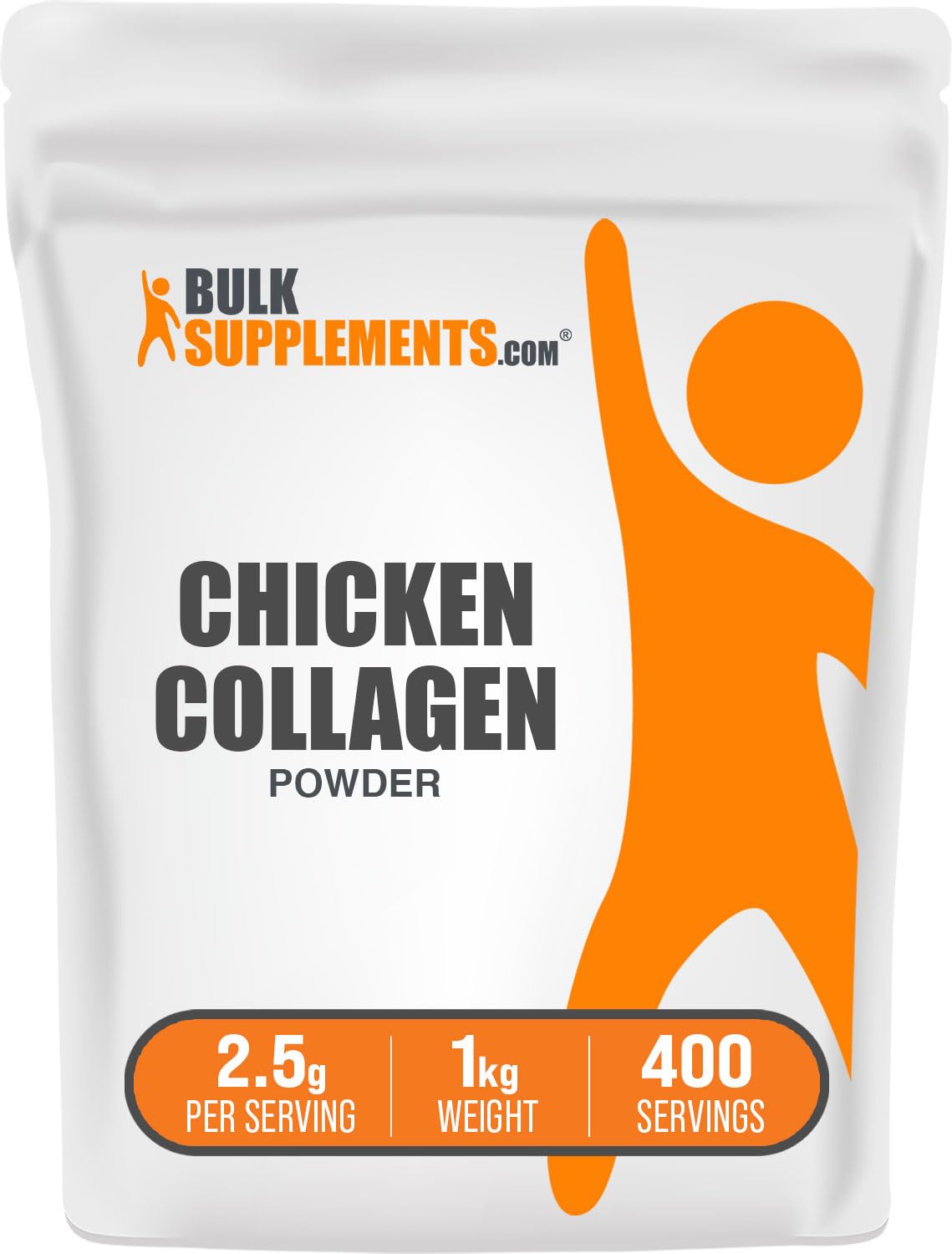 BulkSupplements.com Chicken Collagen Powder - Hydrolyzed Collagen Powder, Collagen Supplement, Collagen Peptides Powder - Gluten Free, 2500mg per Serving, 1kg (2.2 lbs) (Pack of 1)
