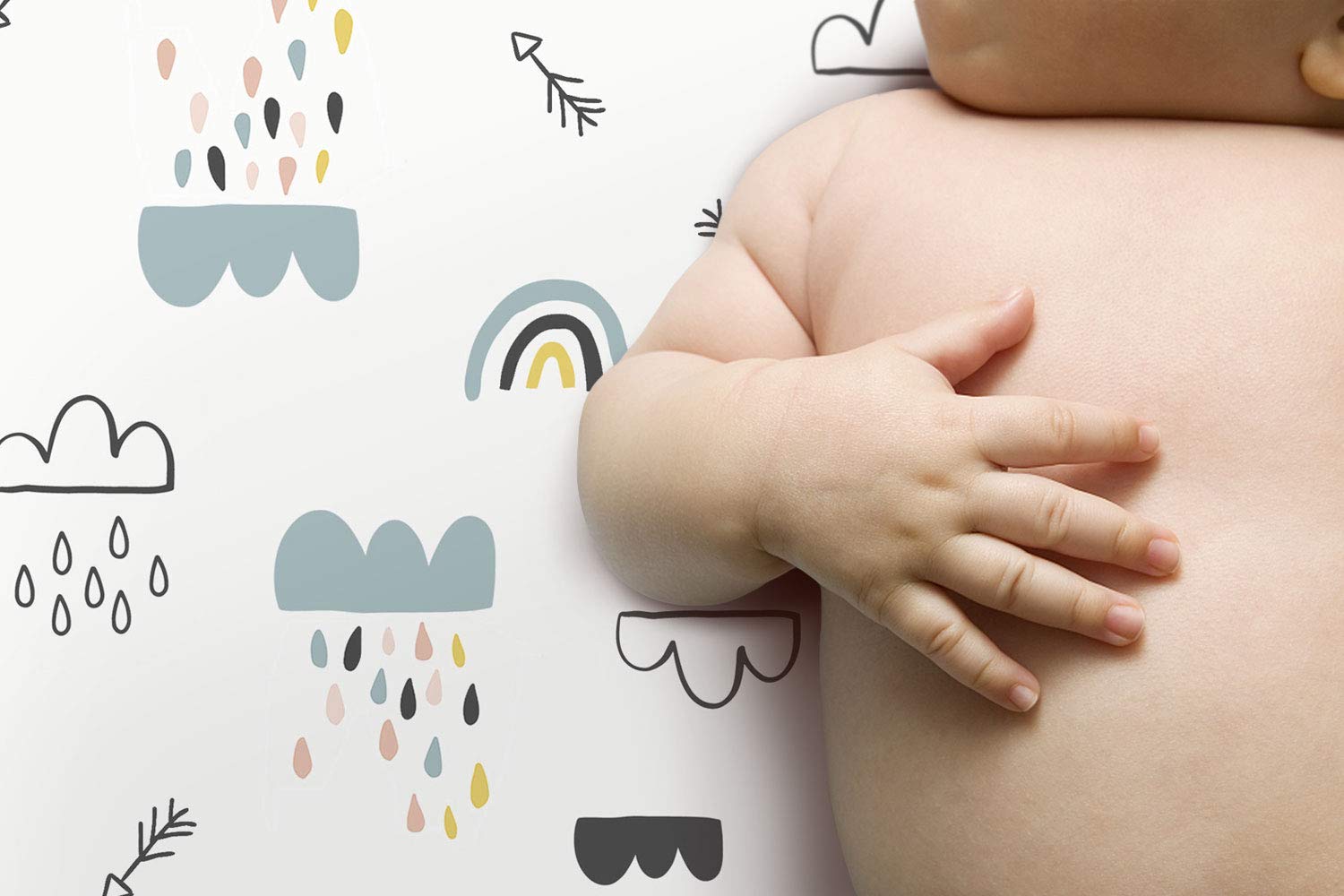 Stretchy Ultra Soft Bassinet Sheet Set 2 Pack, Universal Cradle Sheet for Rectangle, Oval, or Hourglass Bassinet Pad/Mattress, Crown and Cloud Bassinet Sheets for Baby Girl and Boy