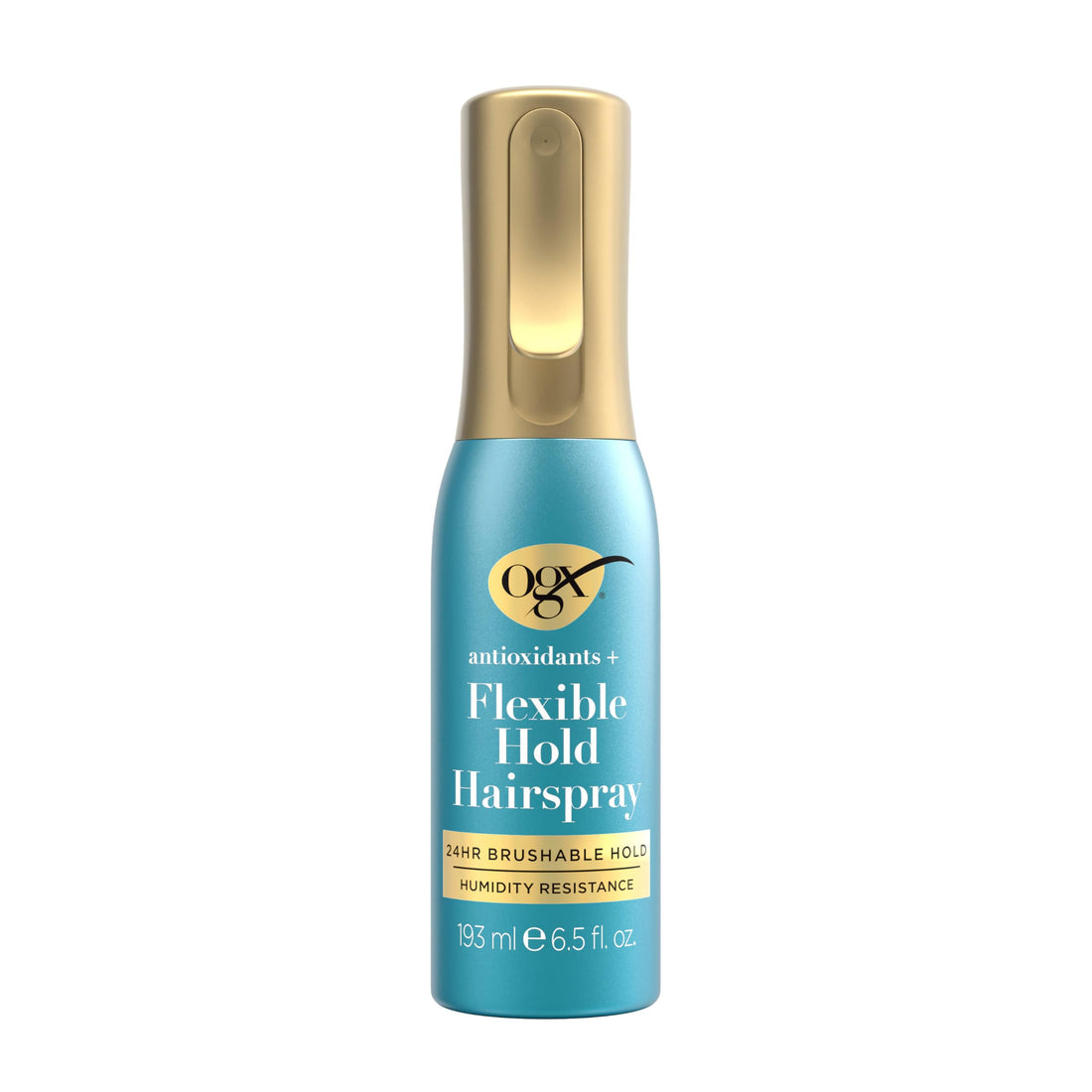OGX Antioxidants + Flexible Hold Hairspray, Anti Humidity Hairspray for 24 Hour Hold & Protection for Your Style, Hair Spray in a Continuous Mist Spray Bottle, Paraben-Free, 6.5 fl. oz