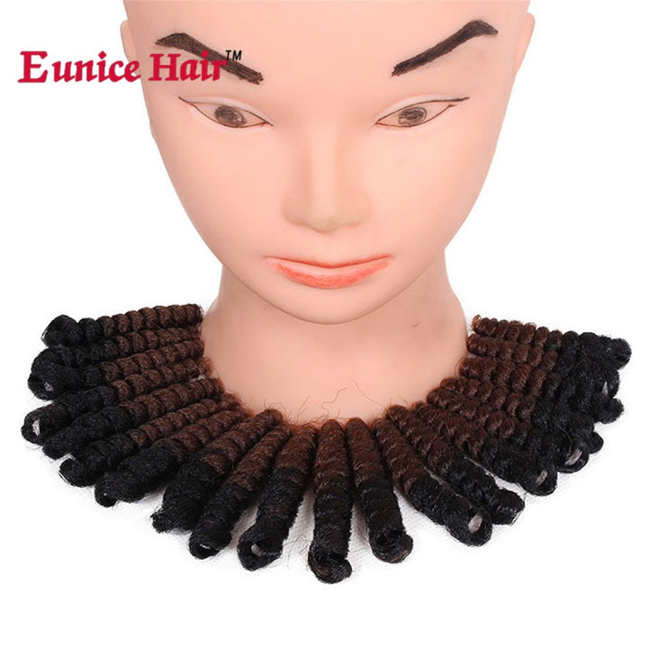 Eunice Hair Short Curly Crochet Braids Natural And Soft Bouncy Twist Hair 20Strands/Pack For Women (20 Inch Saniya, Ombre 30)