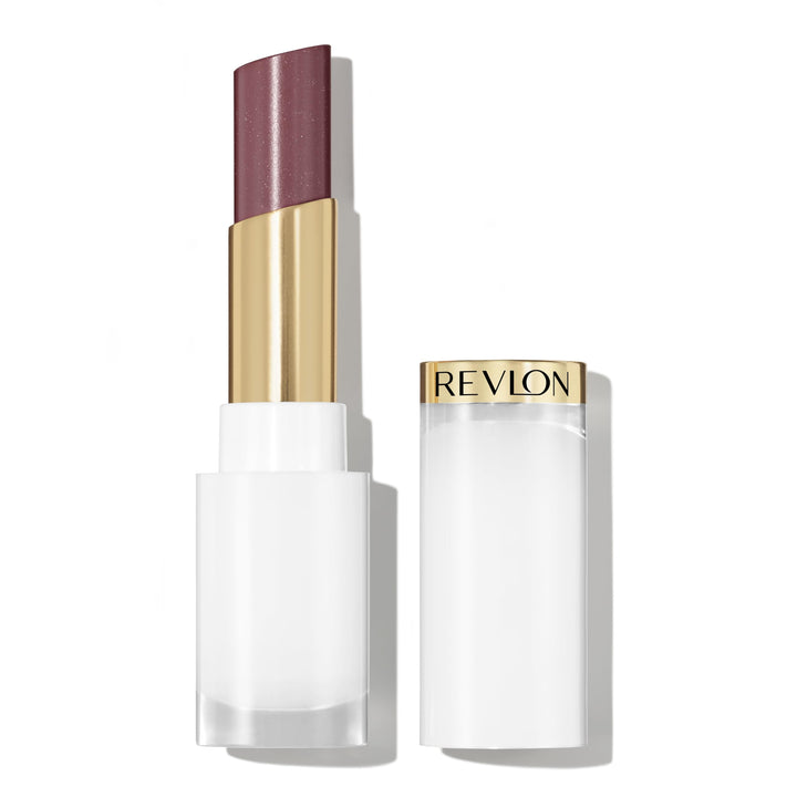 REVLON Super Lustrous Glass Shine Balm, Hydrating Tinted Lip Balm with Hyaluronic Acid, Aloe & Rose Quartz, Dark Mauve Lipstick, 014 Glistening Purple, 0.11 oz