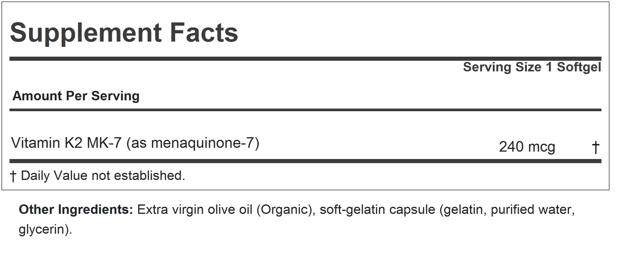 ANDREW LESSMAN Vitamin K2 MK7 240 mcg 360 Softgels - Essential for Healthy Calcium Utilization, Promotes Optimum Skeletal, Heart and Arterial Health. No Additives. Small Easy to Swallow Softgels