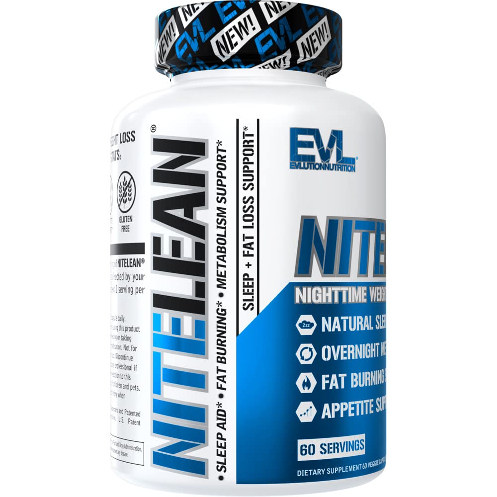 Evlution Nutrition Night Time Fat Burner Support - Overnight Sleep and Weight Loss Support Pills with Thermogenic Green Tea and White Kidney Bean Extract - Diet Pills That May Help Stubborn Fat Loss