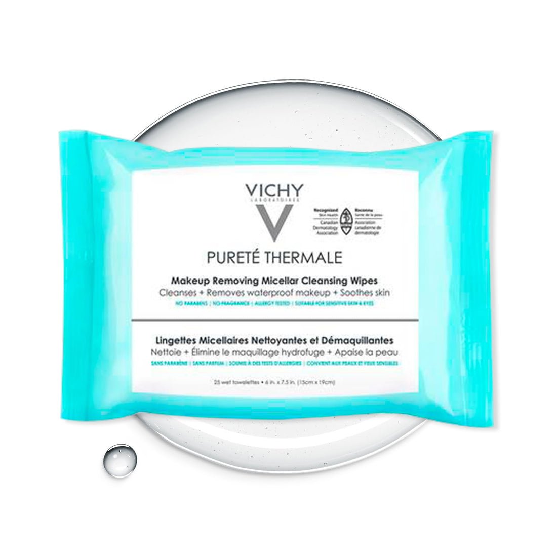 Vichy PuretÃƒ© Thermale Micellar Makeup Remover Wipes, 25 Count