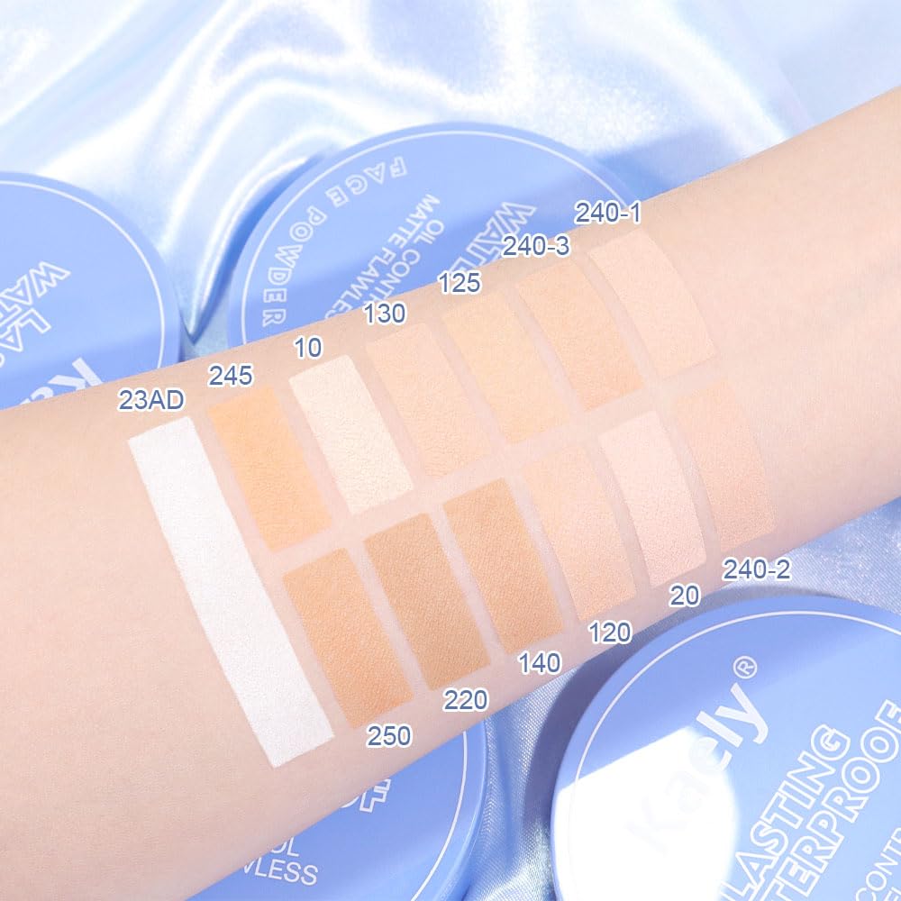 FeiCuiYun Oil Control Matte Perfection Face Pressed Powder, Matte Smooth Flawless Setting Powder Makeup, Polvo Compacto De Maquillaje, Waterproof Long Lasting, Facial Powder, 0.35Oz (03 Pure Beige)
