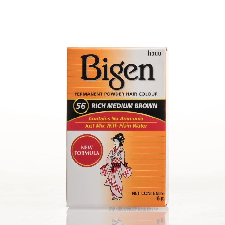 Bigen Powder Hair Color #56 Rich Medium Brown 0.21oz (6 Pack)