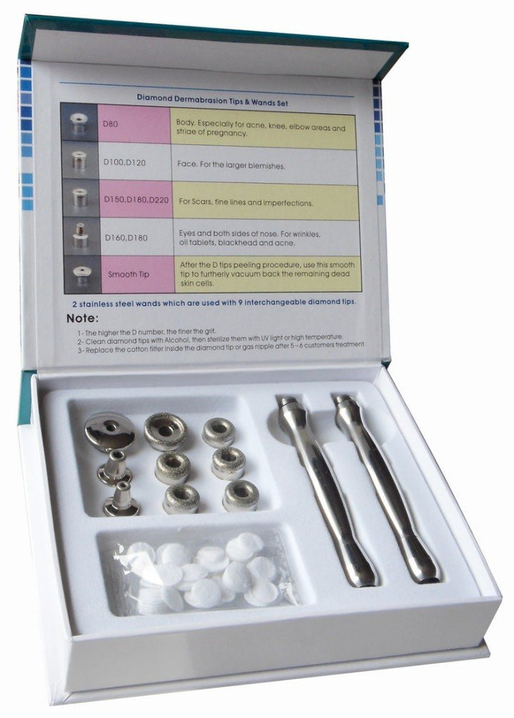 REPLACEMENT DIAMOND MICRODERMABRASION TIPS & WANDS W/COTTON FILTER, GLASS TUBE (TIP & WAND W/COTTON FILTER ONLY)