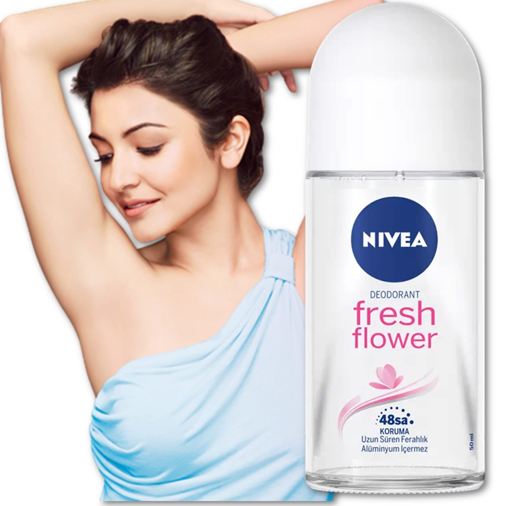 Nivea Fresh Flower Deodorant Roll-On Aluminum Free 50 ml / 1.69 fl oz