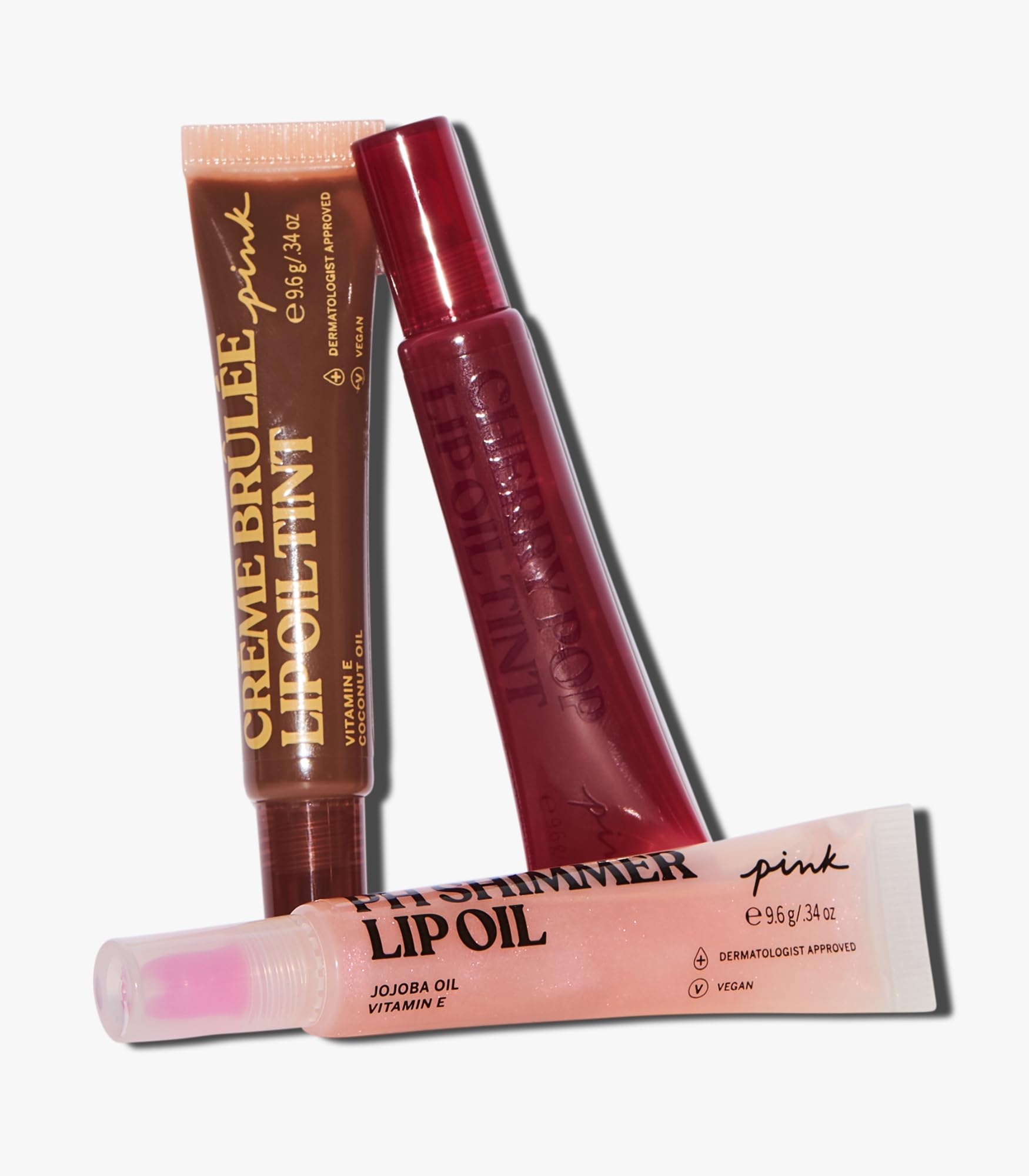 Victoria's Secret PINK 3 piece Lip Oil Gift Set, Flavored Gloss for Women